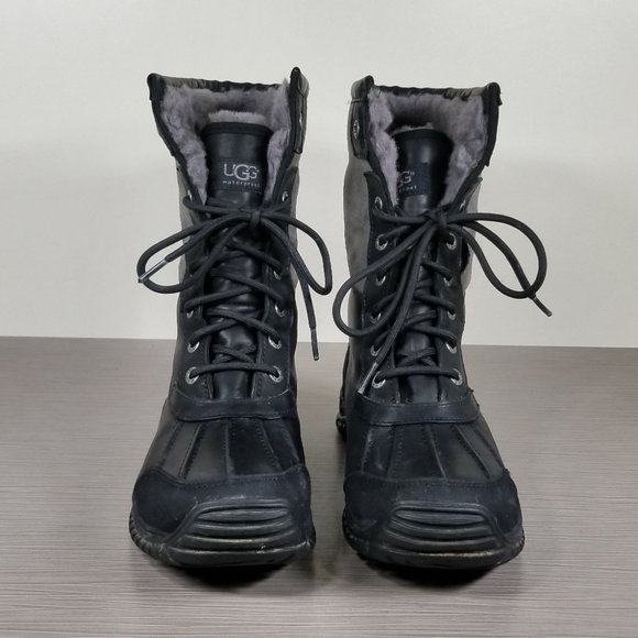 UGG Adirondack II Waterproof Boot, Black Leather, Womens Size 8.5 US / 39.5 - Picture 10 of 16
